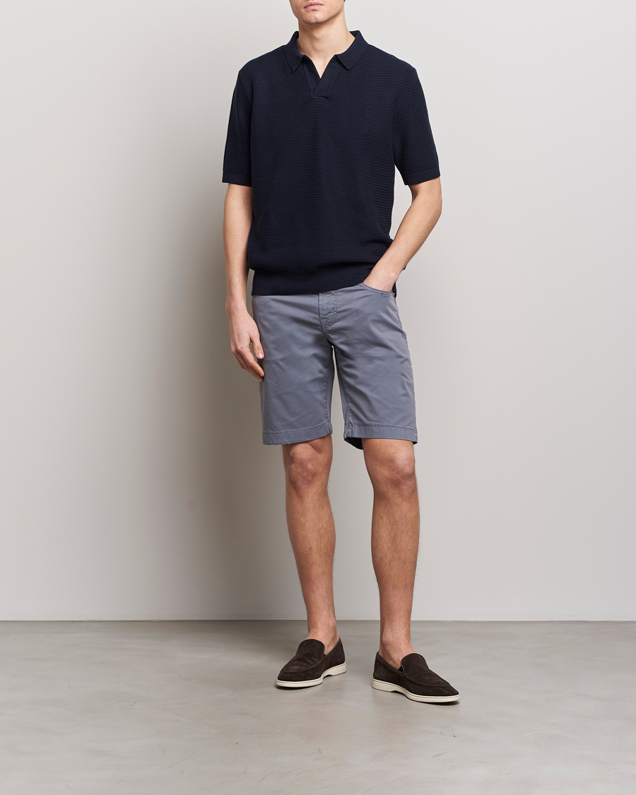 Homme | Shorts | Jacob Cohën | Nicolas Cotton Gabardine Shorts Blue Grey