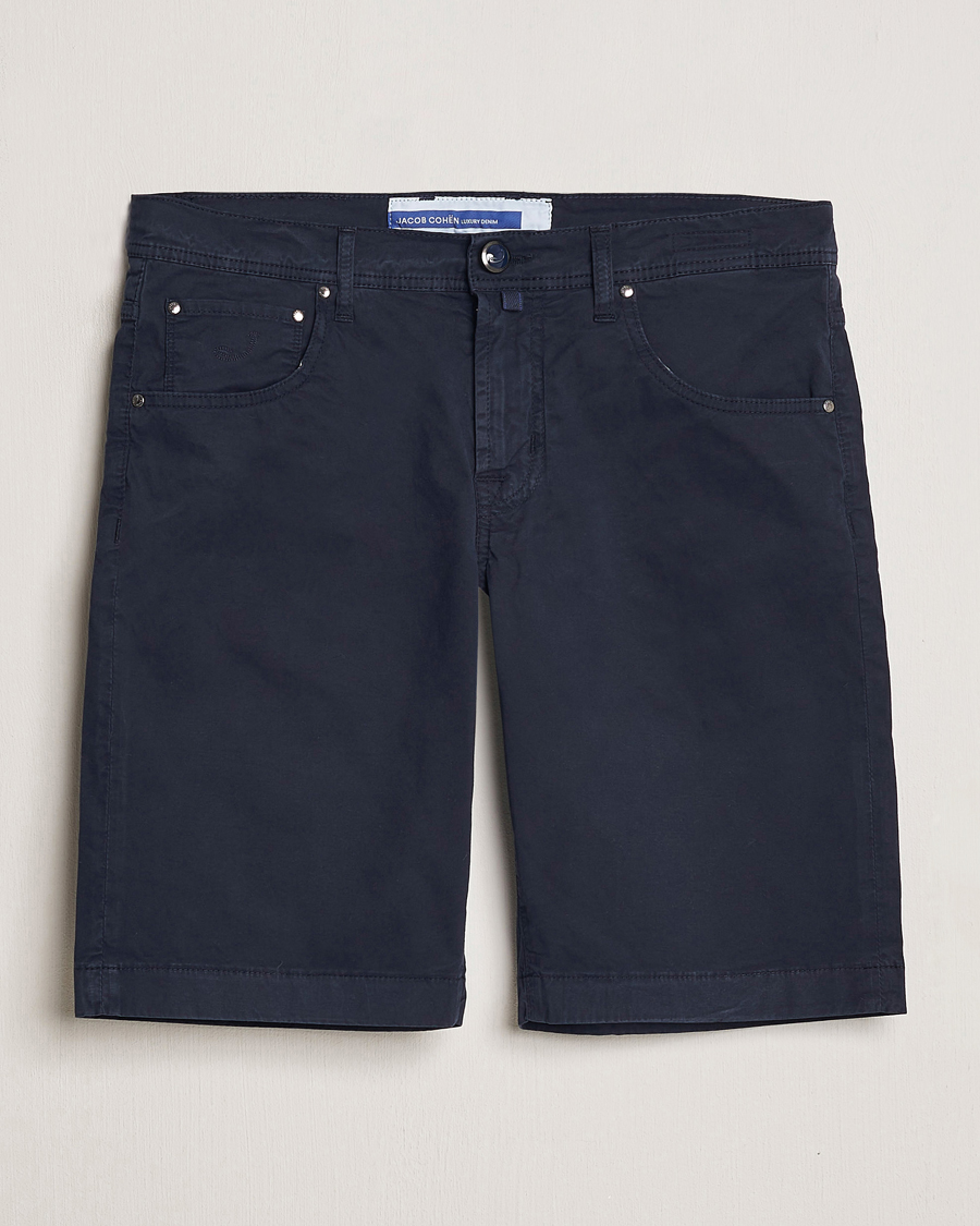 Homme | Shorts | Jacob Cohën | Nicolas Cotton Gabardine Shorts Navy