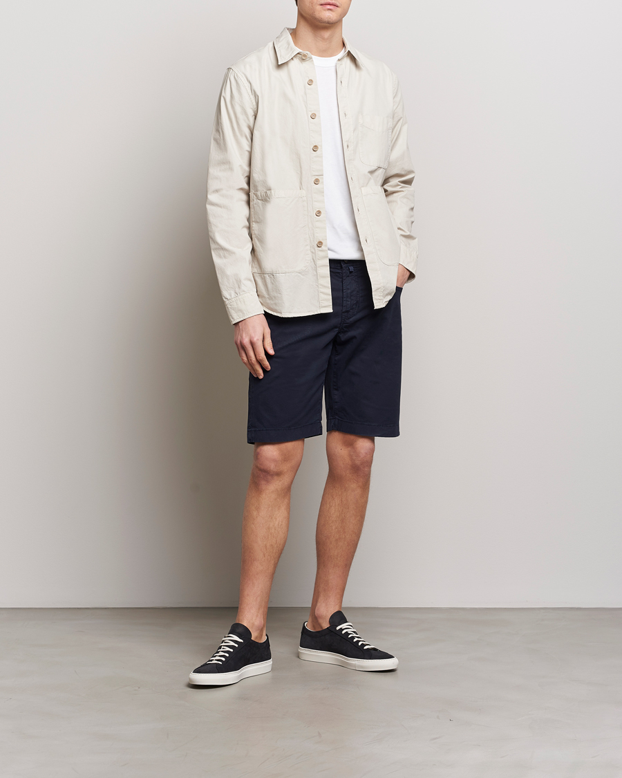 Homme | Shorts | Jacob Cohën | Nicolas Cotton Gabardine Shorts Navy