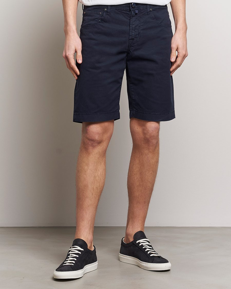 Homme | Shorts | Jacob Cohën | Nicolas Cotton Gabardine Shorts Navy