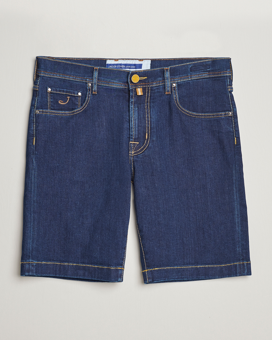 Homme | Shorts | Jacob Cohën | Nicolas Stretch Denim Shorts Dark Blue