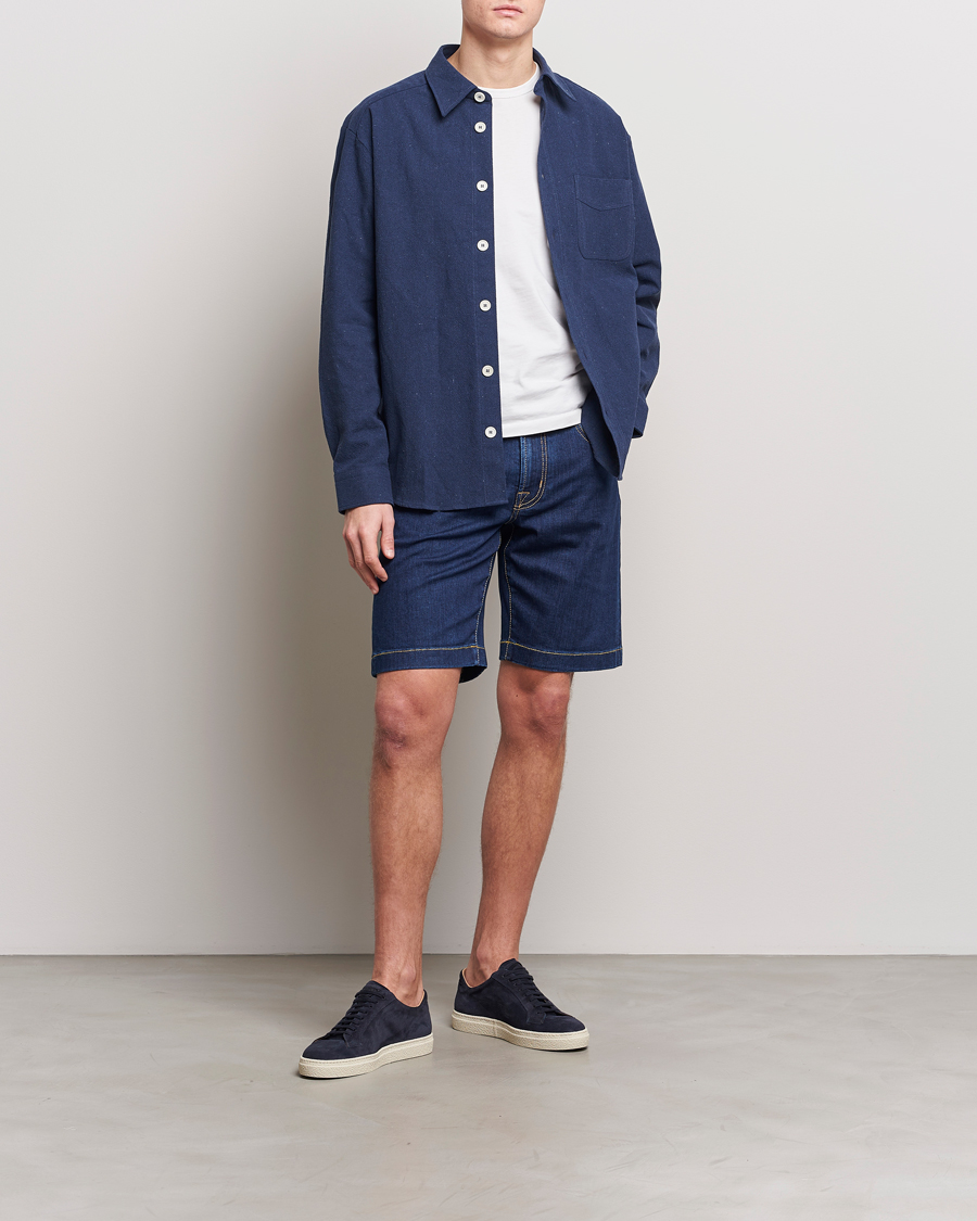 Homme | Shorts | Jacob Cohën | Nicolas Stretch Denim Shorts Dark Blue