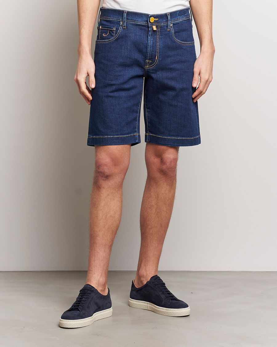 Homme | Shorts | Jacob Cohën | Nicolas Stretch Denim Shorts Dark Blue