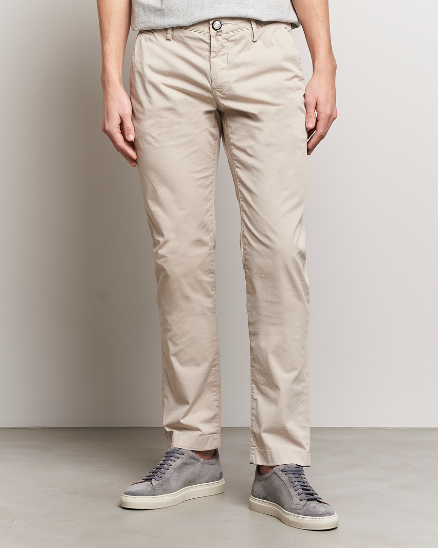 Homme | Pantalons | Jacob Cohën | Bobby Cotton Gabardine Chinos Beige
