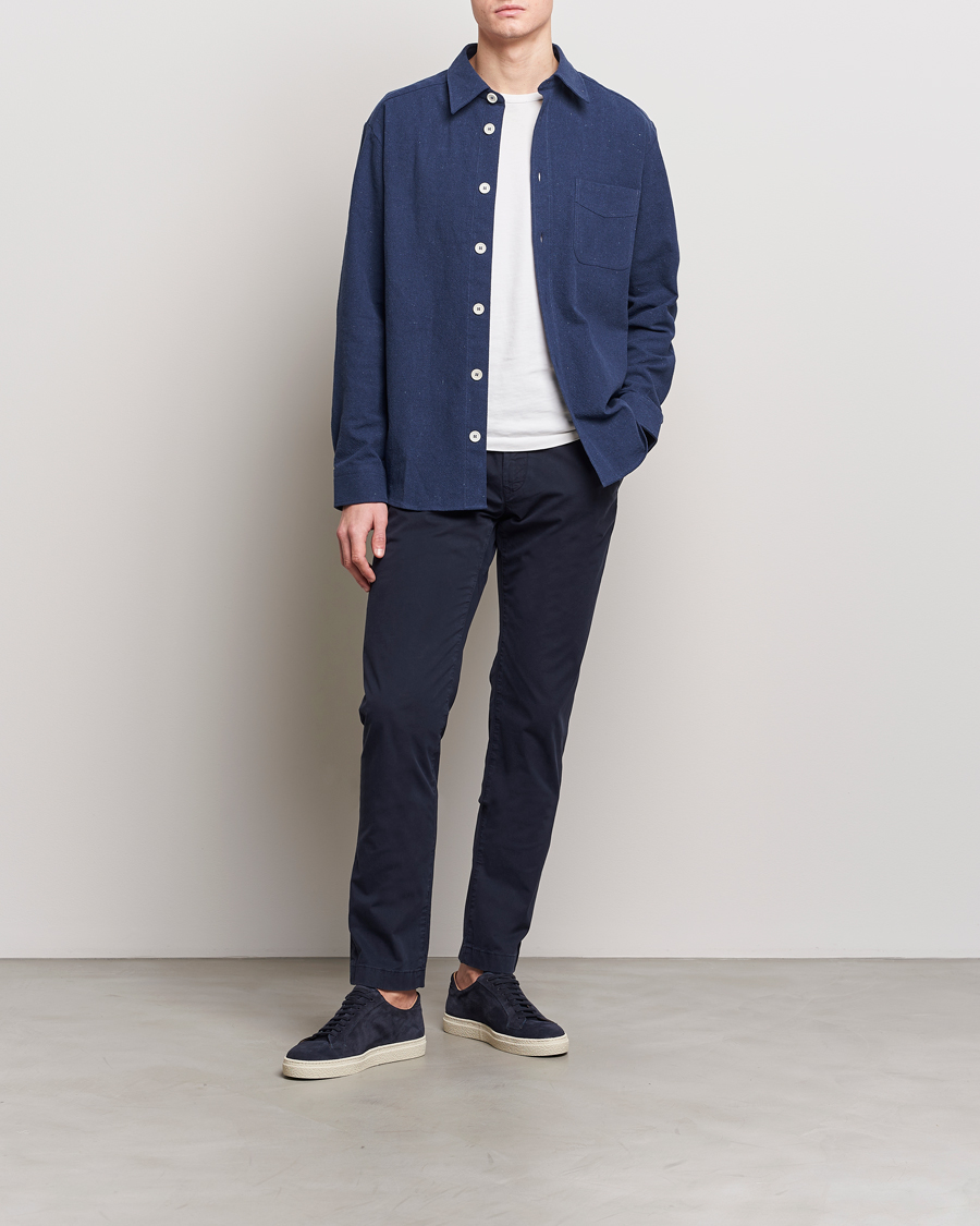 Homme | Pantalons | Jacob Cohën | Bobby Cotton Gabardine Chinos Navy