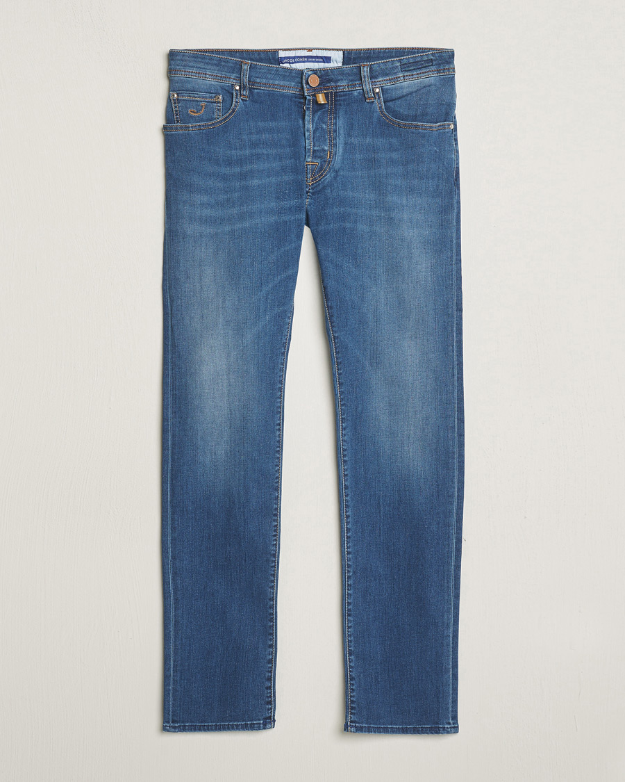 Homme | Jeans | Jacob Cohën | Nick Slim Fit Stretch Jeans Mid Blue