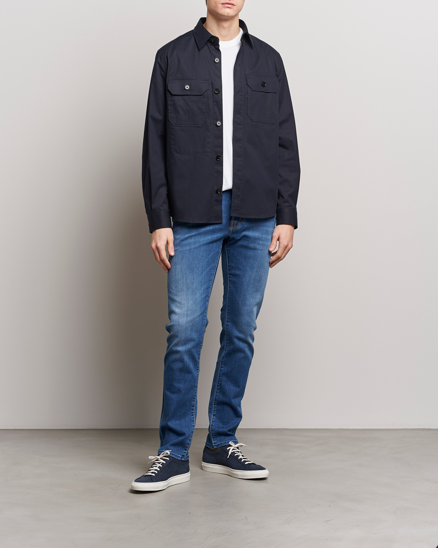 Homme | Jeans | Jacob Cohën | Nick Slim Fit Stretch Jeans Mid Blue