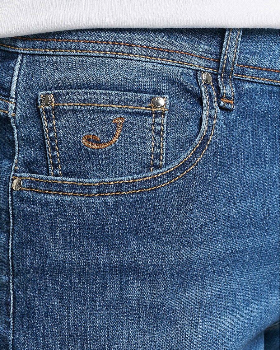 Homme | Jeans | Jacob Cohën | Nick Slim Fit Stretch Jeans Mid Blue