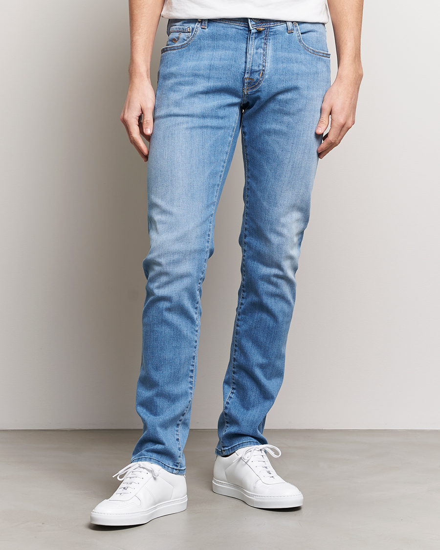 Homme | Jeans | Jacob Cohën | Nick Slim Fit Stretch Jeans Light Blue