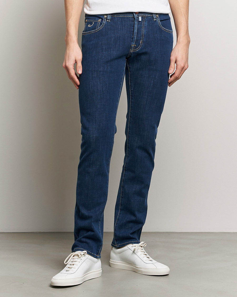 Homme | Jeans Bleus | Jacob Cohën | Nick Slim Fit Dual Stretch Jeans Dark Blue