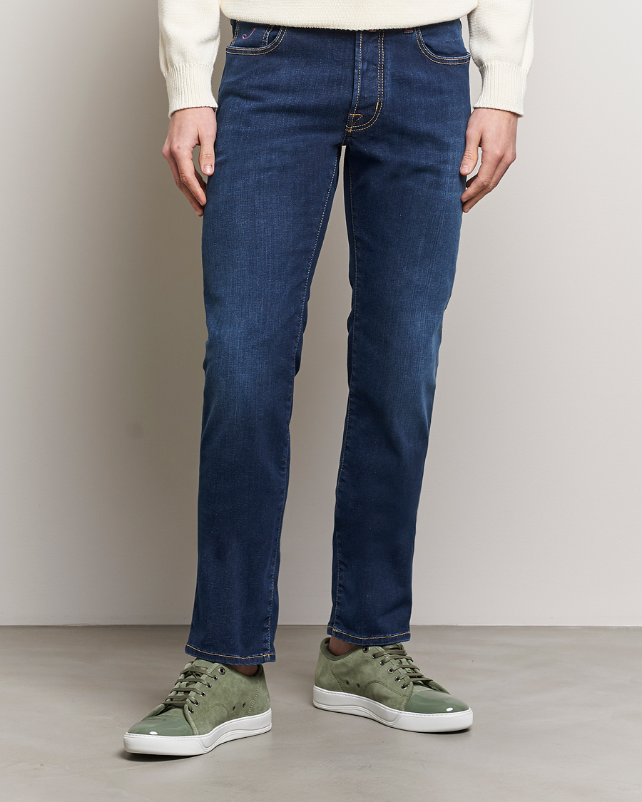 Homme | Jeans Bleus | Jacob Cohën | Bard Slim Fit Stretch Jeans Dark Blue