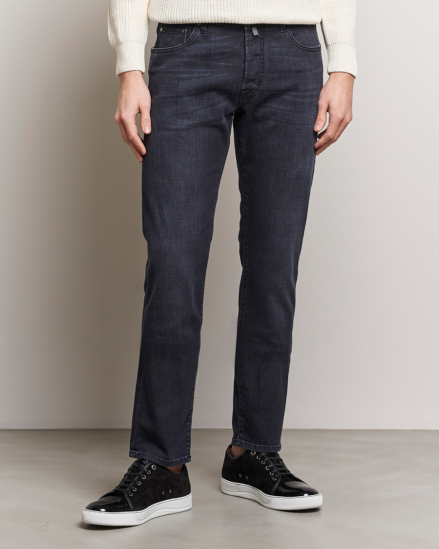Homme | Jeans Noirs | Jacob Cohën | Bard Slim Fit Stretch Jeans Grey Black