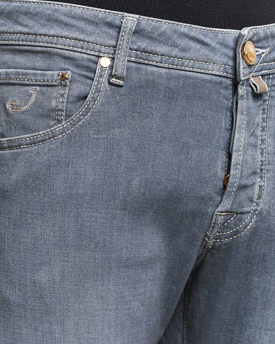 Homme | Jeans | Jacob Cohën | Nick Naples Super Slim Stretch Jeans Light Grey