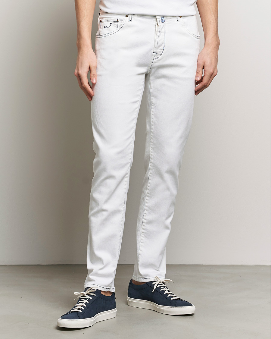 Homme | Jeans Blancs | Jacob Cohën | Scott Portofino Slim Fit Stretch Jeans White