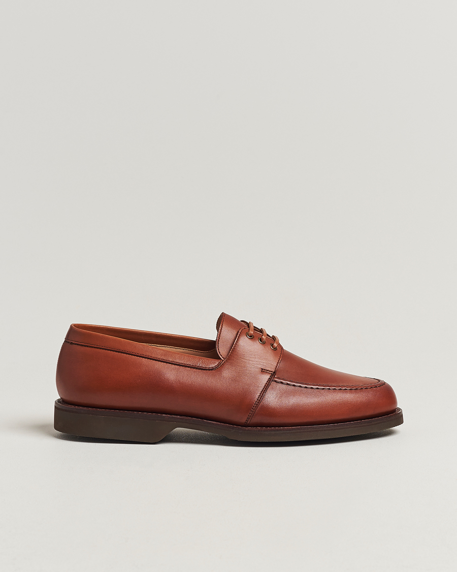 Homme | Crockett & Jones Falmouth Deck Shoes Tan Wax Calf | Crockett & Jones | Falmouth Deck Shoes Tan Wax Calf