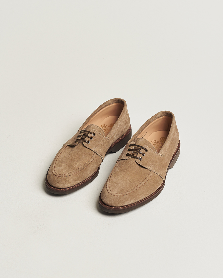 Homme | Chaussures Bateau | Crockett & Jones | Falmouth Deck Shoes Khaki Suede