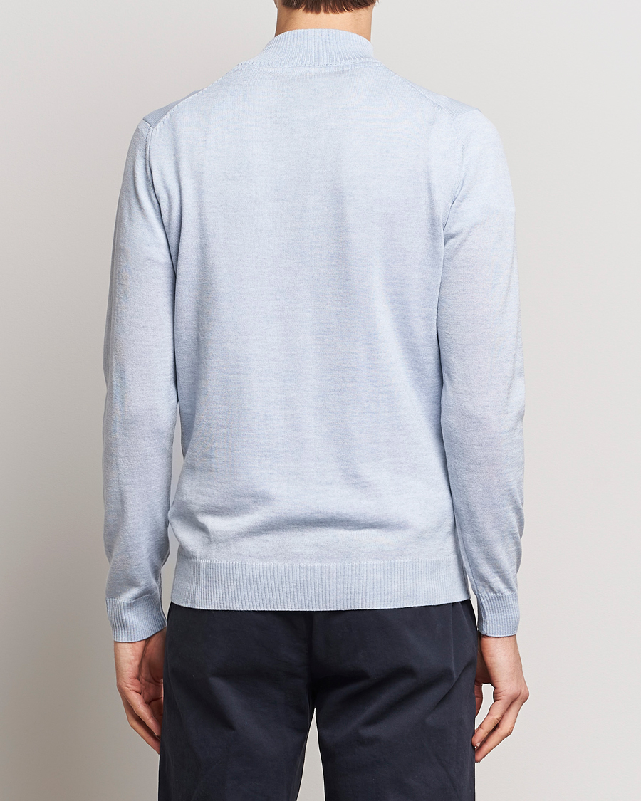 Homme | Pulls Et Tricots | Stenströms | Merino Half Zip Light Blue