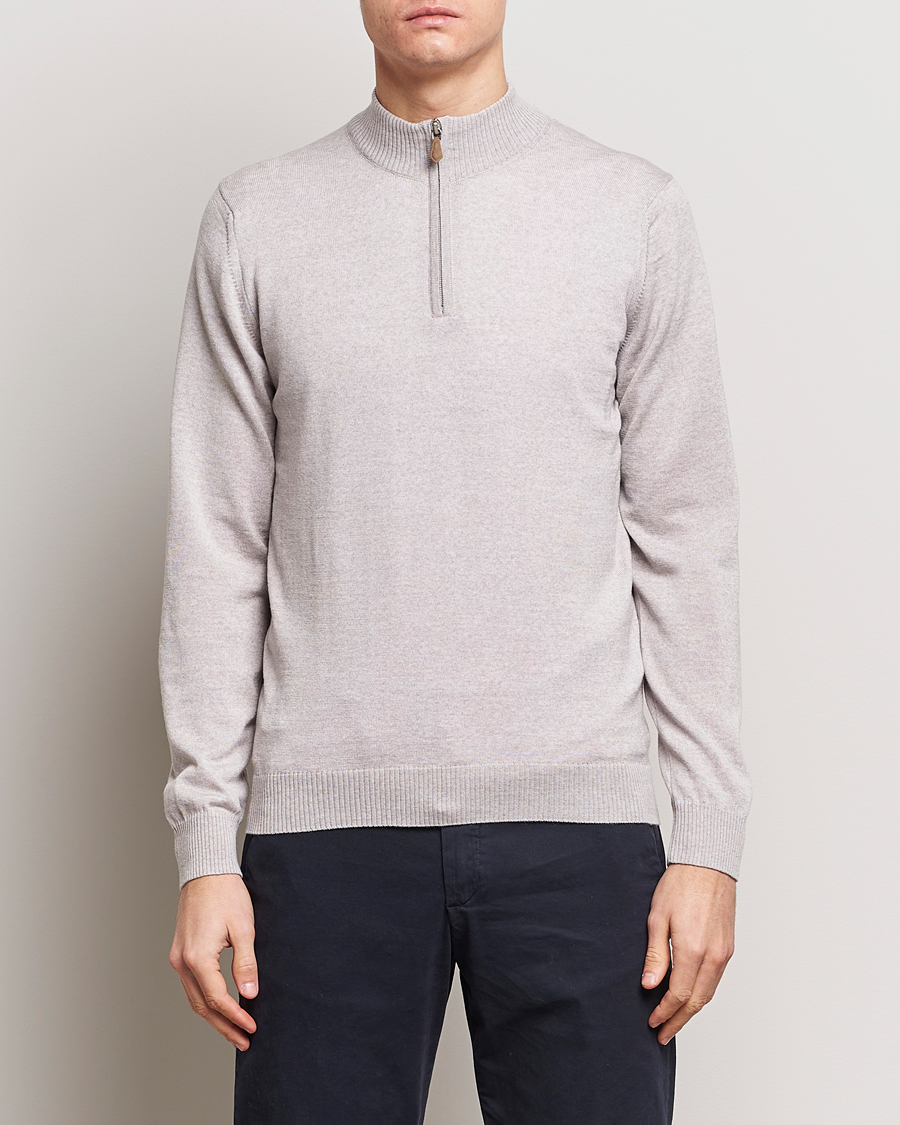 Homme | Pulls Et Tricots | Stenströms | Merino Wool Half Zip Beige