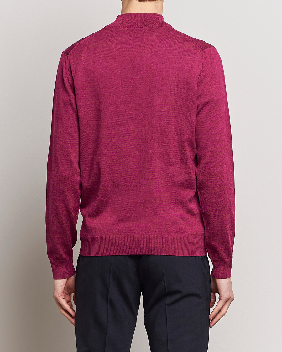 Homme | Pulls Et Tricots | Stenströms | Merino Wool Half Zip Wine