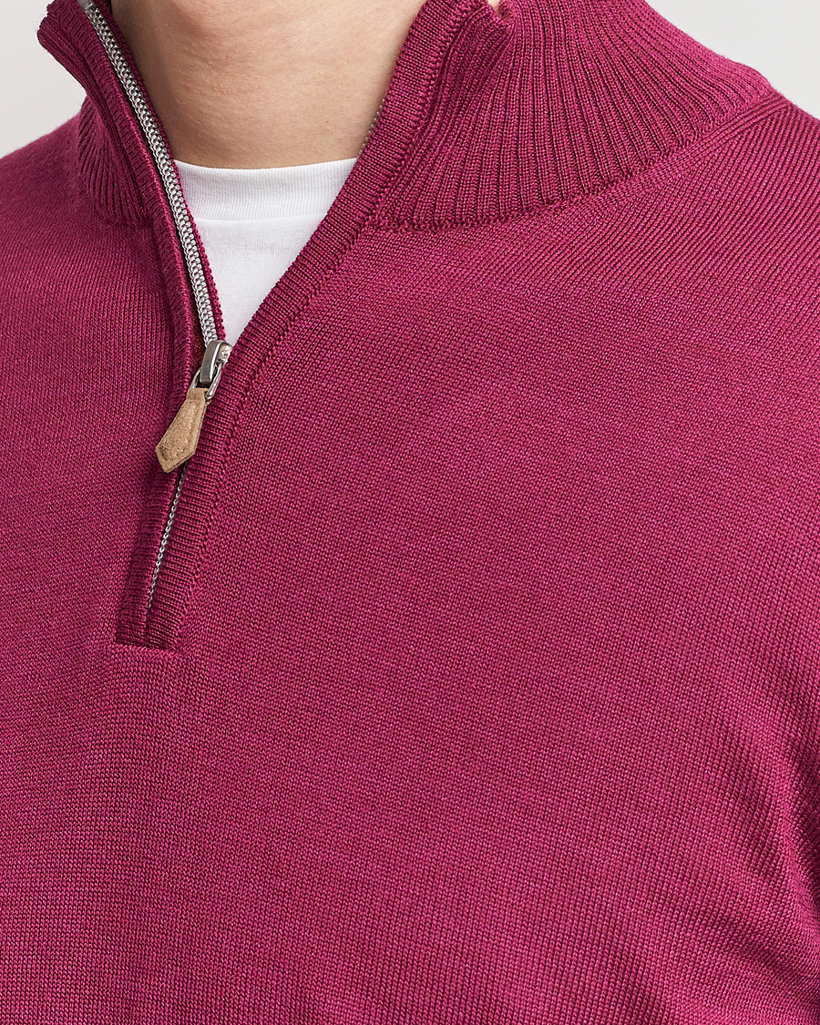 Homme | Pulls Et Tricots | Stenströms | Merino Wool Half Zip Wine