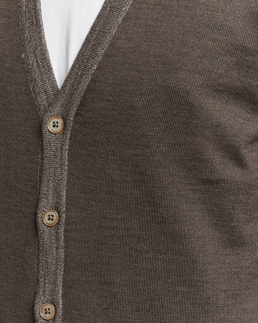 Homme | Pulls Et Tricots | Stenströms | Merino Contrast Cardigan Brown