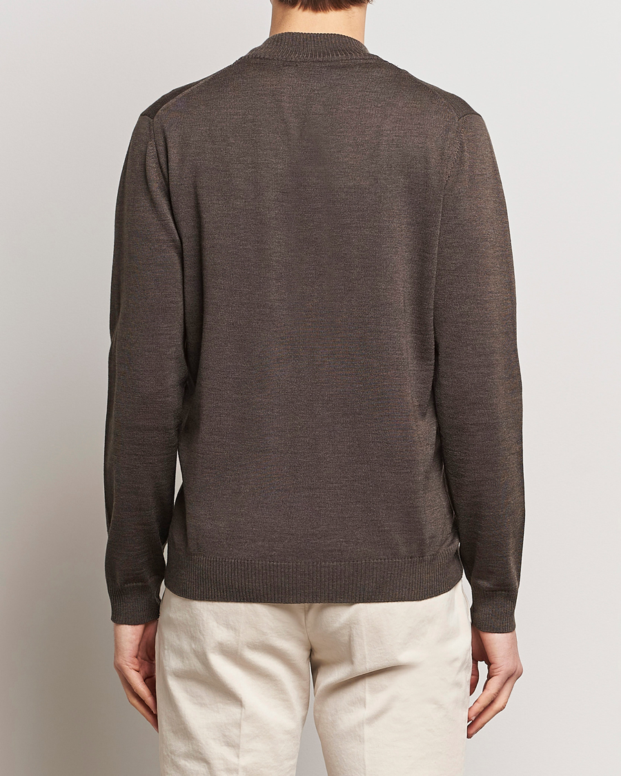 Homme | Pulls Et Tricots | Stenströms | Merino Wool Full Zip Brown