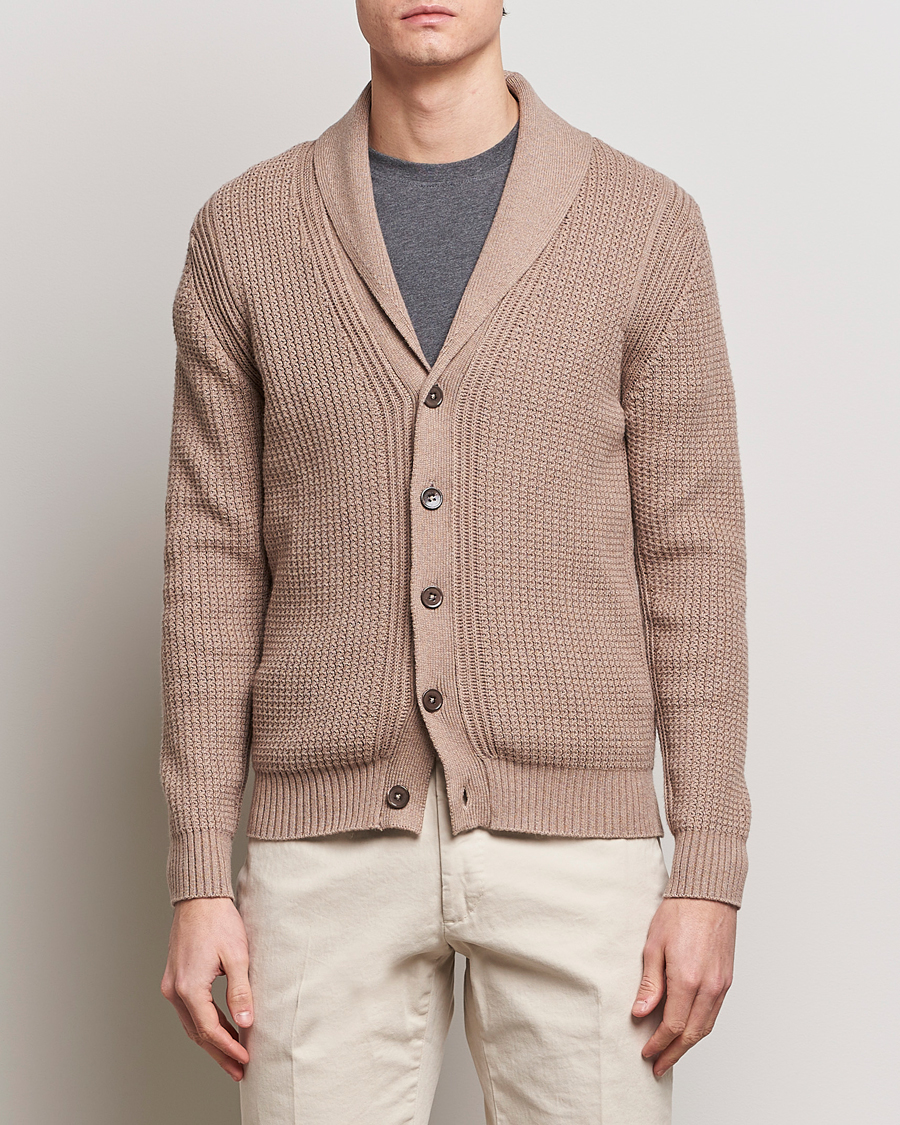 Homme | Sections | Stenströms | Cotton/Cashmere Shawl Cardigan Brown