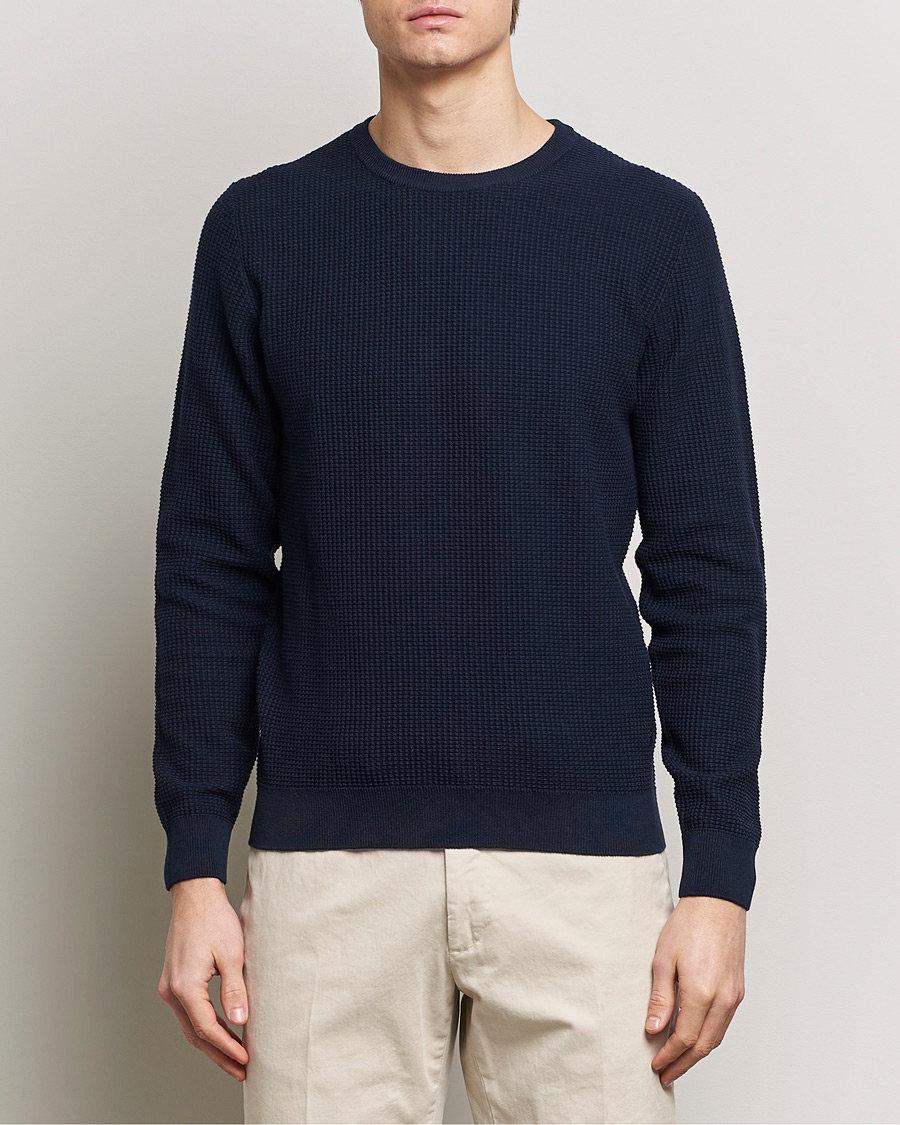 Homme | Pulls Et Tricots | Stenströms | Organic Cotton Crew Neck Navy