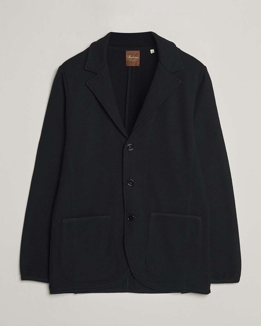 Homme | Blazers | Stenströms | Merino Wool Texture Knitted Blazer Black