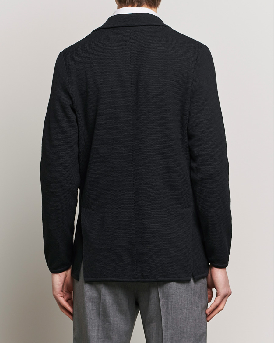 Homme | Blazers | Stenströms | Merino Wool Texture Knitted Blazer Black