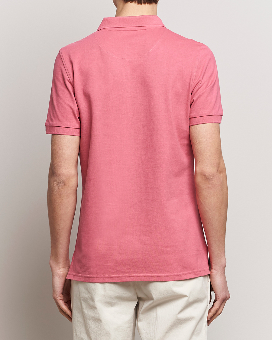 Homme | Polos | Stenströms | Organic Cotton Piquet Polo Shirt Rasperry