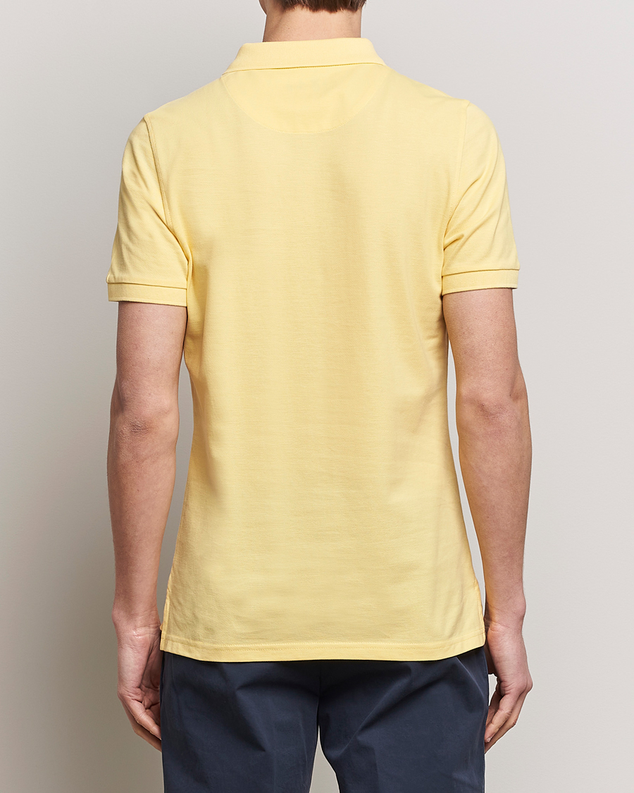 Homme | Polos | Stenströms | Organic Cotton Piquet Polo Shirt Yellow