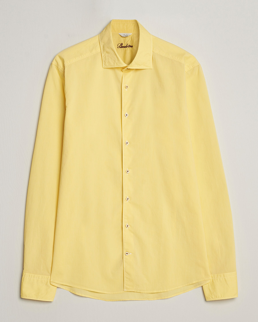 Homme | Chemises | Stenströms | Slimline Washed Summer Poplin Shirt Yellow