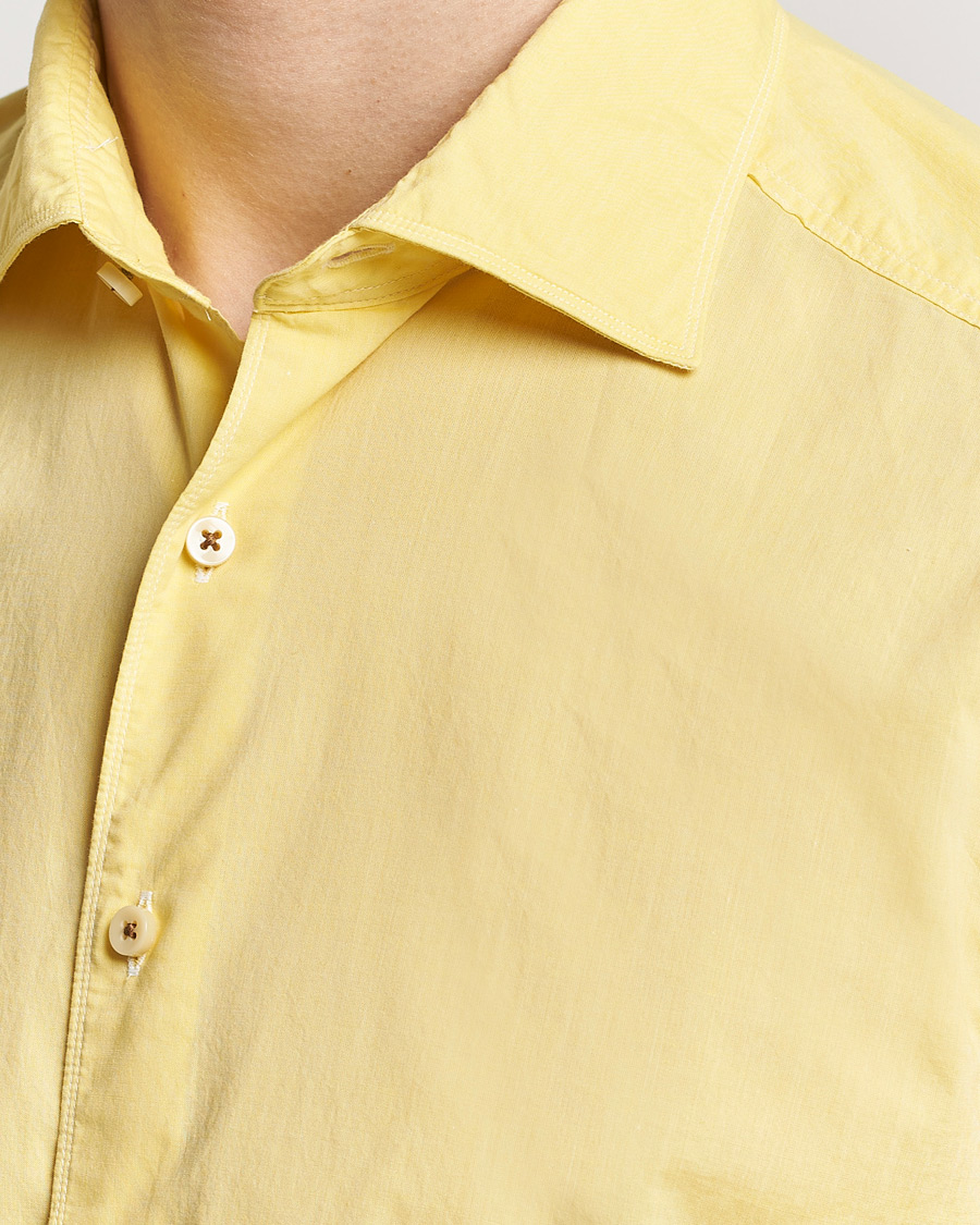 Homme | Chemises | Stenströms | Slimline Washed Summer Poplin Shirt Yellow