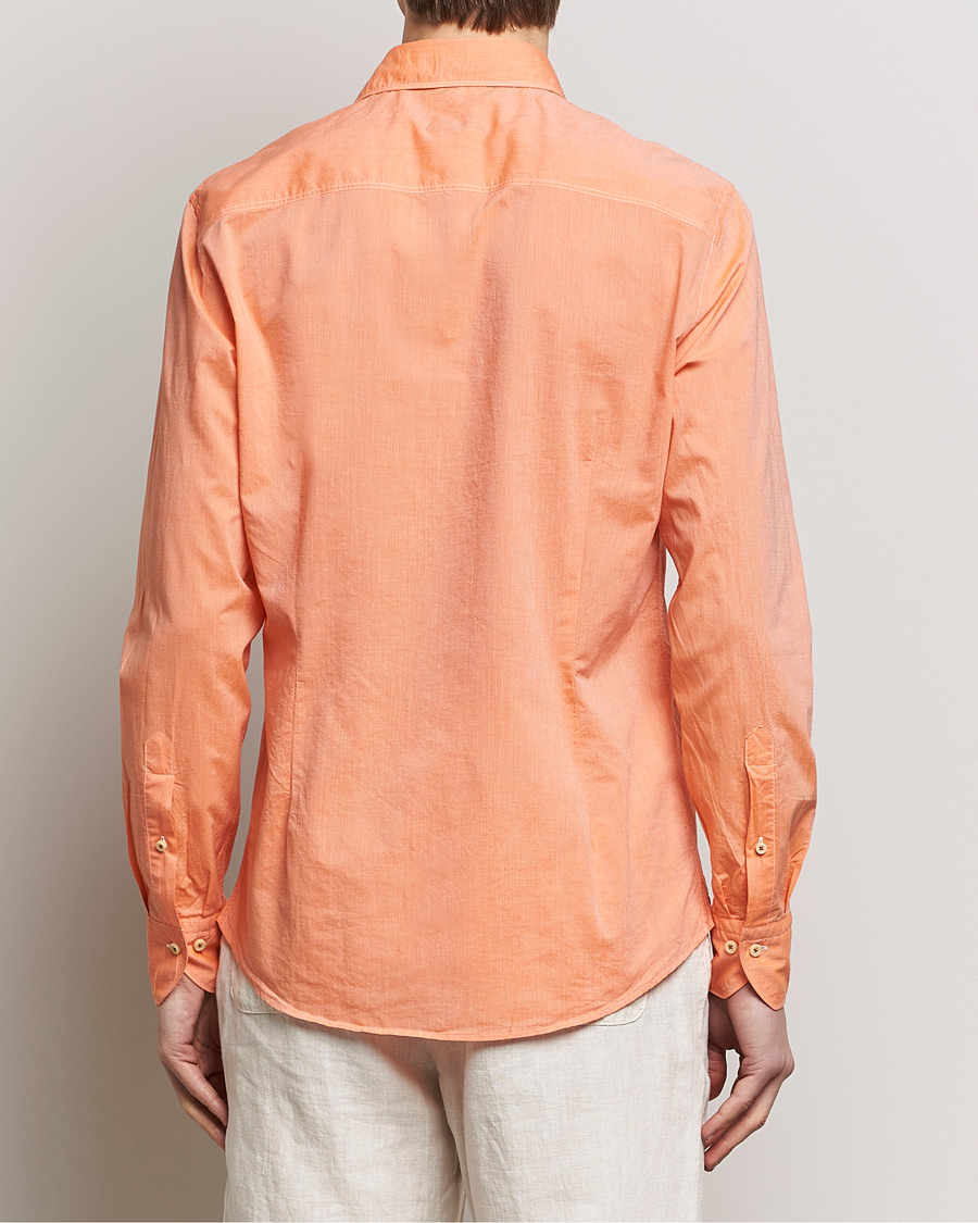 Homme | Chemises | Stenströms | Slimline Washed Summer Poplin Shirt Orange