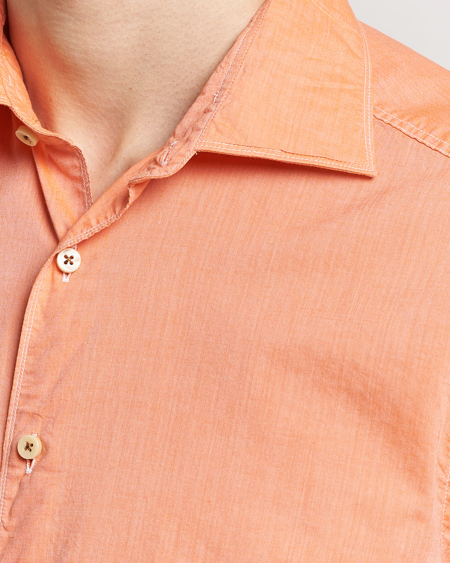 Homme | Chemises | Stenströms | Slimline Washed Summer Poplin Shirt Orange