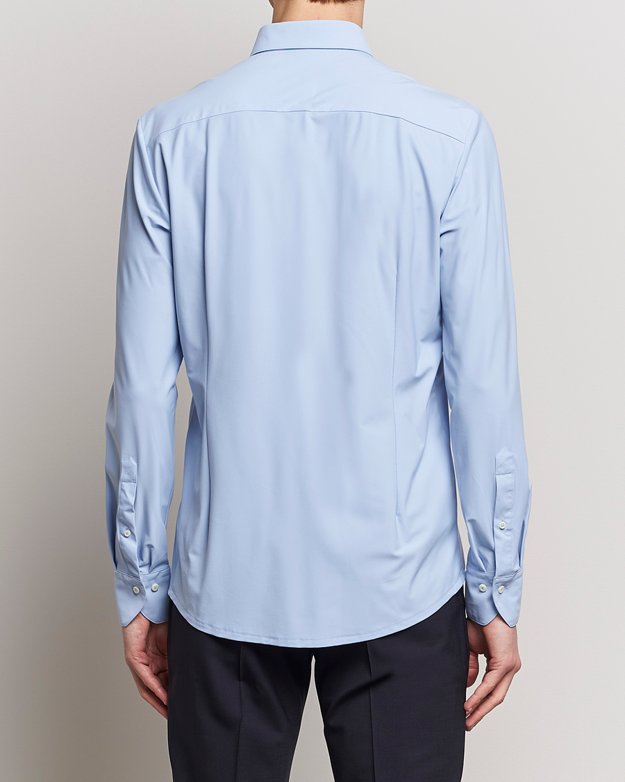 Homme | Chemises | Stenströms | Slimline Cut Away 4-Way Stretch Shirt Light Blue