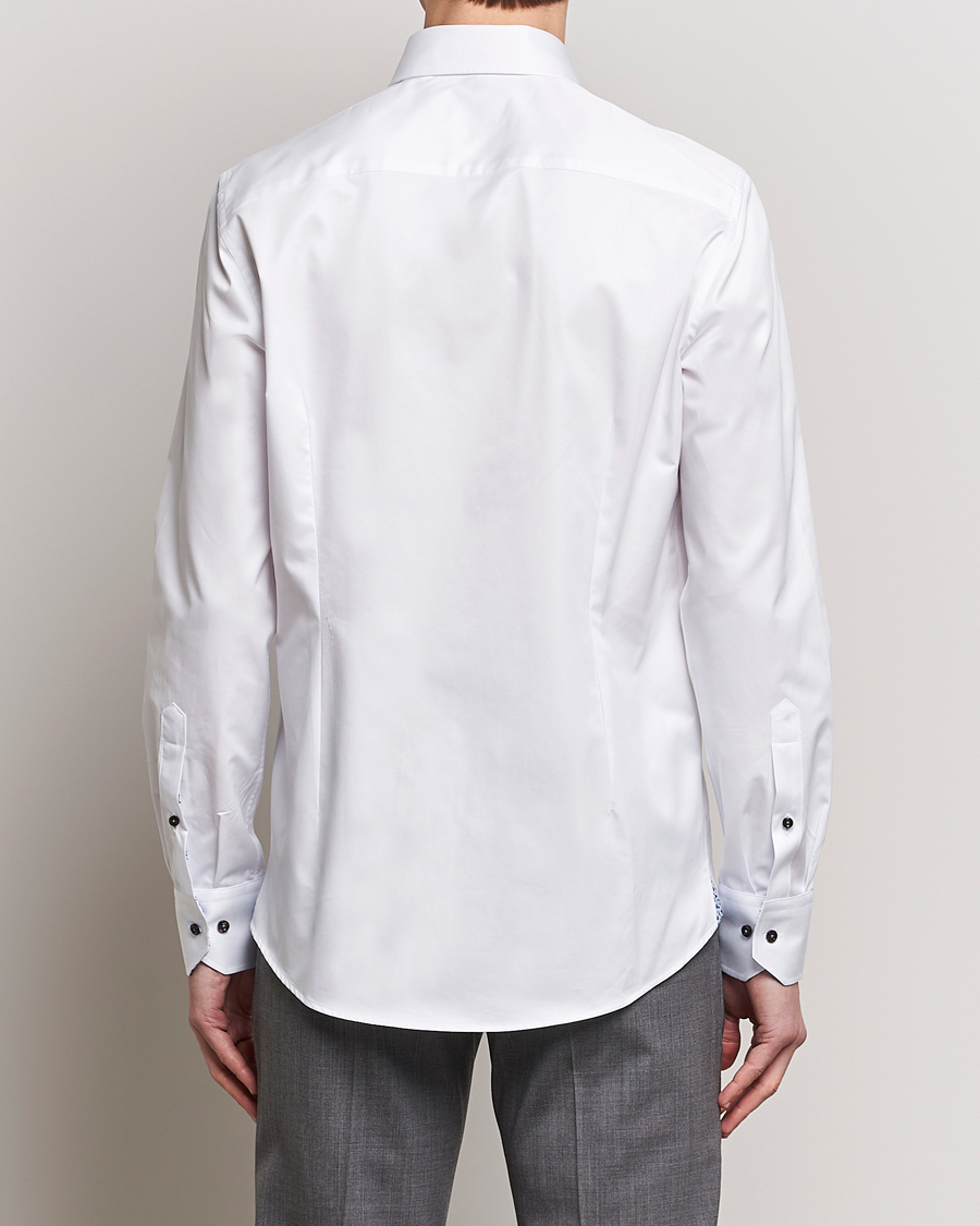 Homme | Chemises | Stenströms | Slimline Cut Away Contrast Shirt White