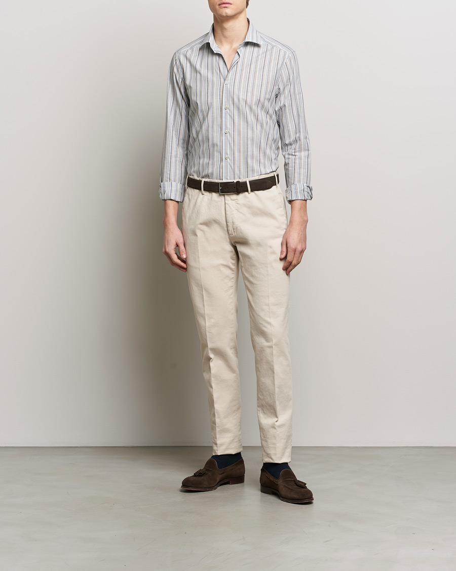 Homme |  | Stenströms | Slimline Multi Stripe Cut Away Shirt Multi