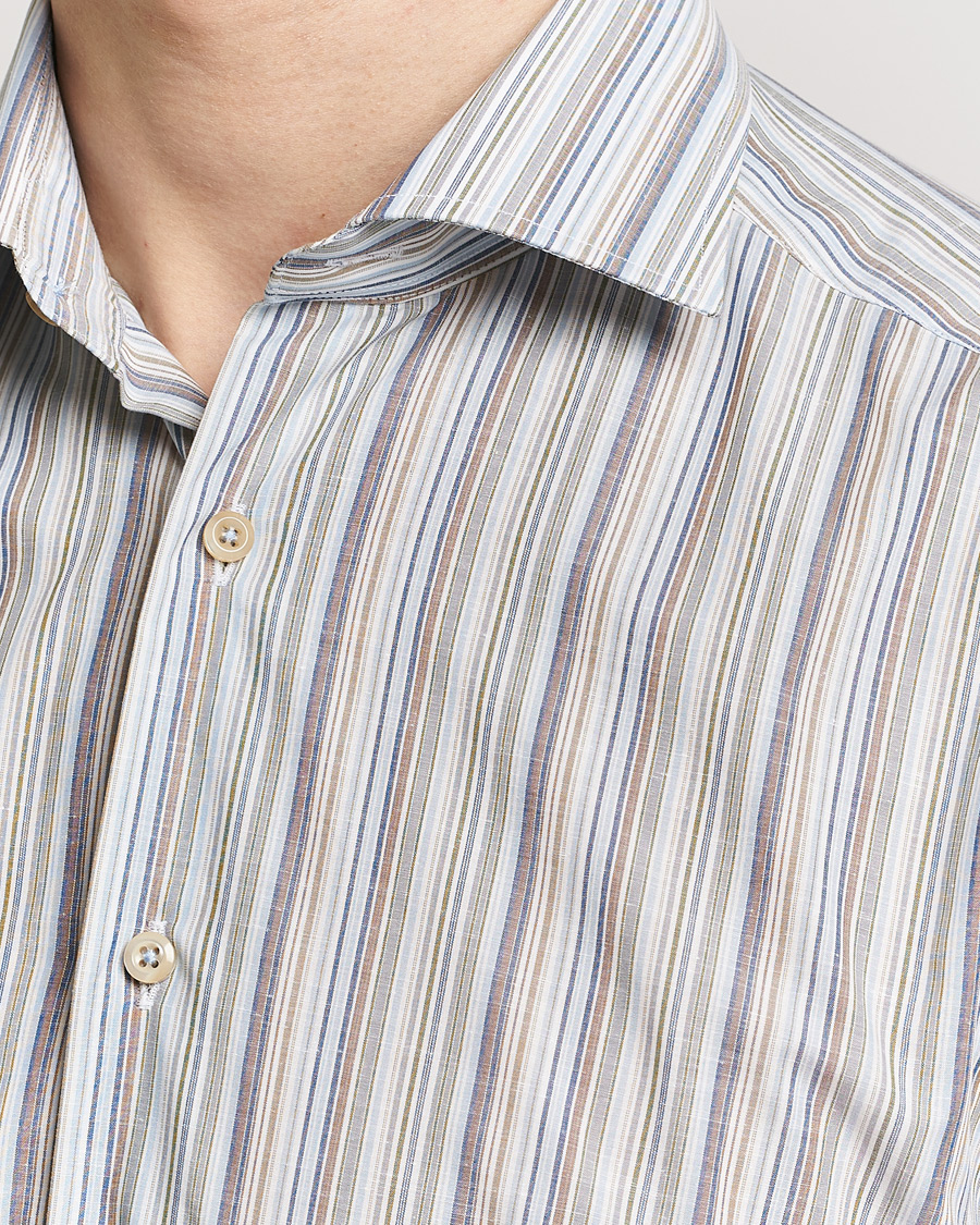 Homme | Chemises | Stenströms | Slimline Multi Stripe Cut Away Shirt Multi