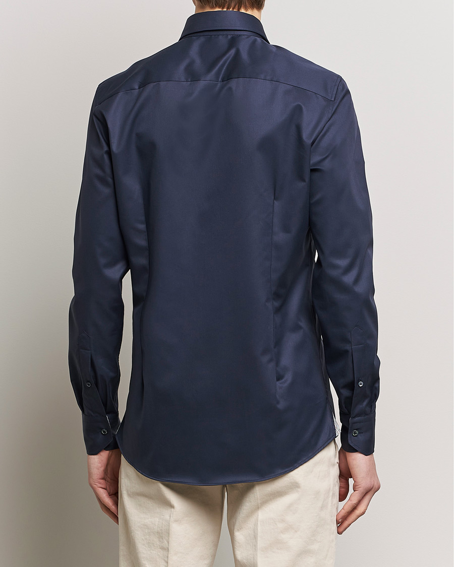 Homme | Chemises | Stenströms | Slimline Multi Stripe Contrast Cut Away Shirt Navy