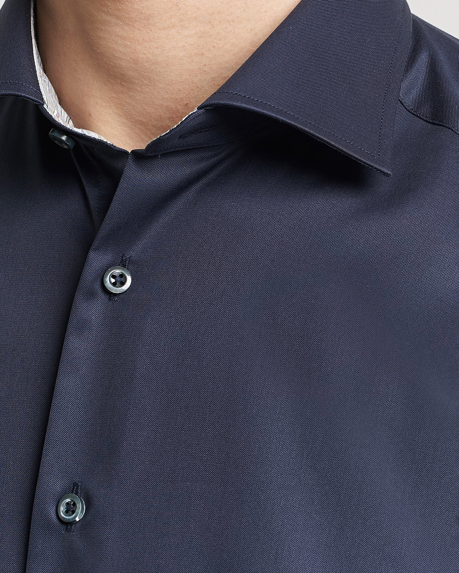 Homme | Chemises | Stenströms | Slimline Multi Stripe Contrast Cut Away Shirt Navy