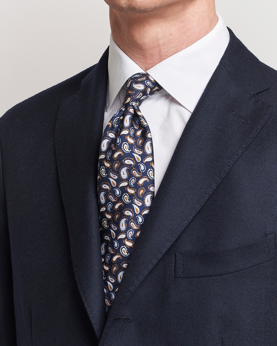 Homme | Stenströms Paisley Silk Tie Navy | Stenströms | Paisley Silk Tie Navy