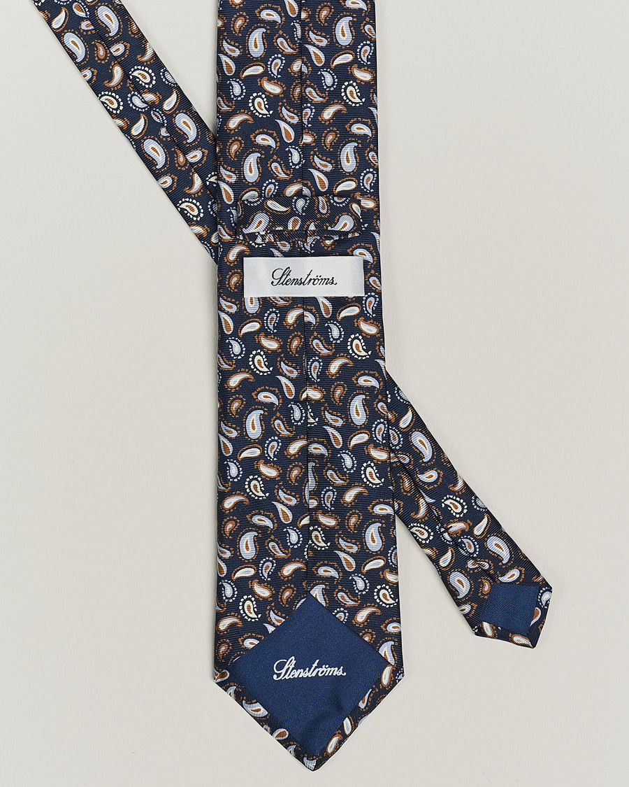 Homme | Stenströms Paisley Silk Tie Navy | Stenströms | Paisley Silk Tie Navy