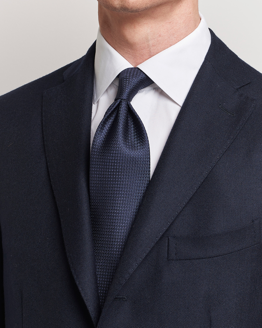 Homme | Stenströms Silk Grenadine Tie Navy | Stenströms | Silk Grenadine Tie Navy