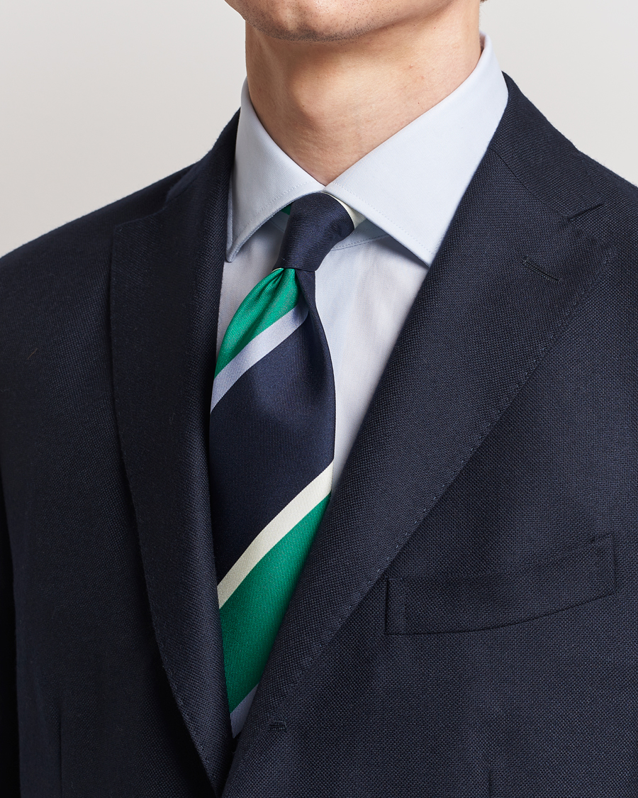 Homme | Stenströms Multi Striped Silk Tie Navy | Stenströms | Multi Striped Silk Tie Navy