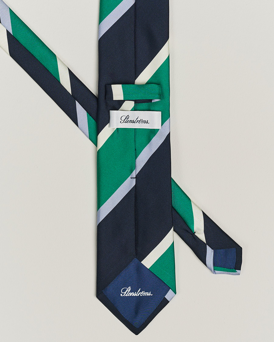 Homme | Stenströms Multi Striped Silk Tie Navy | Stenströms | Multi Striped Silk Tie Navy