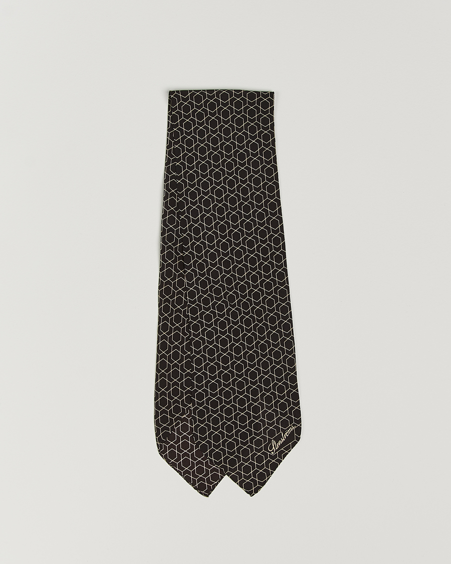 Homme | Stenströms Silk Printed Ascot Brown | Stenströms | Silk Printed Ascot Brown