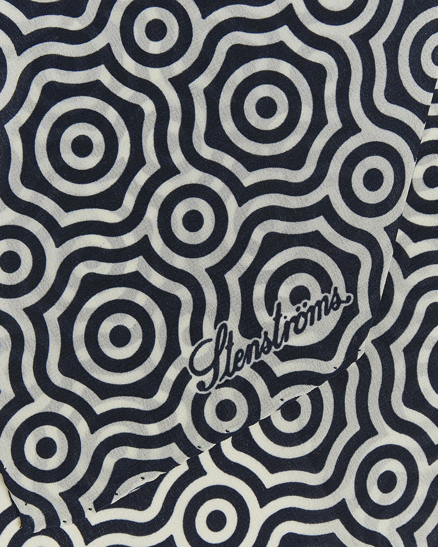 Homme | Stenströms Silk Printed Ascot White/Navy | Stenströms | Silk Printed Ascot White/Navy
