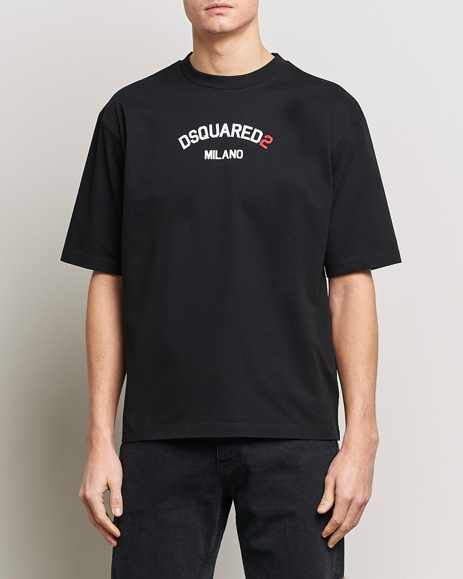Homme | T-Shirts Noirs | Dsquared2 | Loose Fit Crew Neck T-Shirt Black